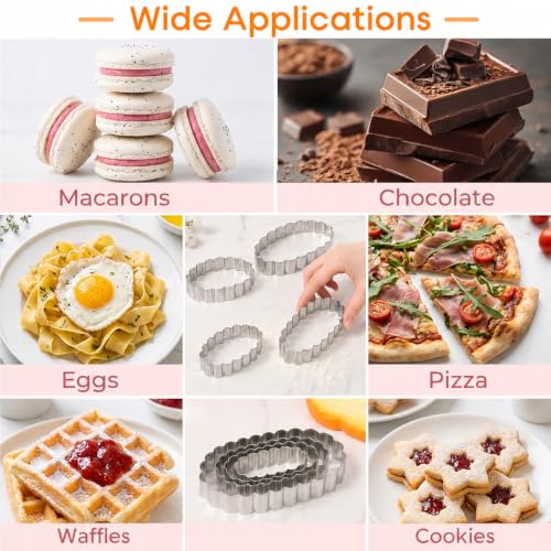 4 Pcs Scalloped Cookie Cutter Set, Assorted Sizes, 5, 4, 3, 2 Inch