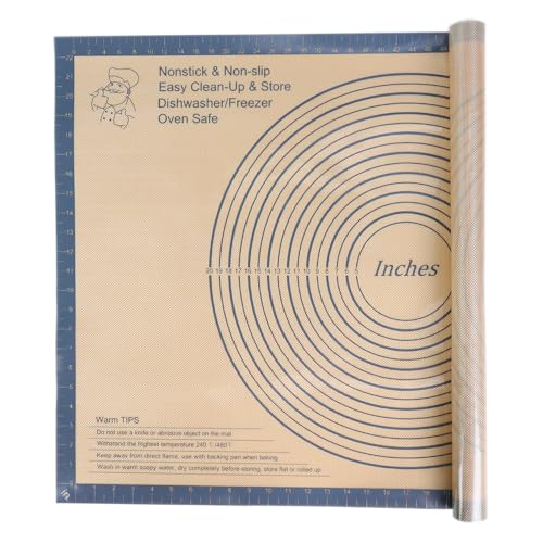 Silicone Pastry Mat Large Baking Mat 36X24 inch Dough Mat with Measurements - color: Gray, size: 24"L x 36"W