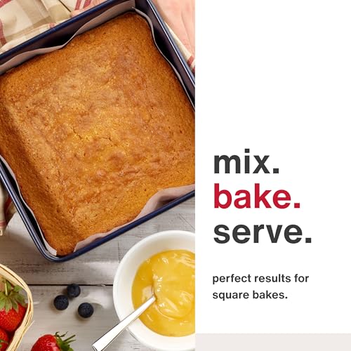 Zyliss E980201 Non-Stick Loose Base Square Cake Tin | 20cm/8in | Carbon Steel | Dark Blue | Baking Tin/Bakeware | Dishwasher Safe | 5 Year Guarantee - style: Loose Base Square Cake Tin