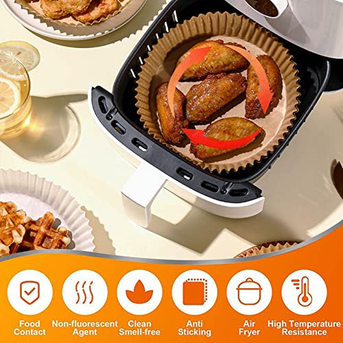 Air Fryer Liners Disposable for Ninja 4QT AF101, Airfryer Liners Round 9.5 Inch Air Fryer Paper Liners Non-stick Air Fryer Parchment Paper Liners Oil Resistant, Waterproof for 4-8Qt Basket - size: Round-9.5inch