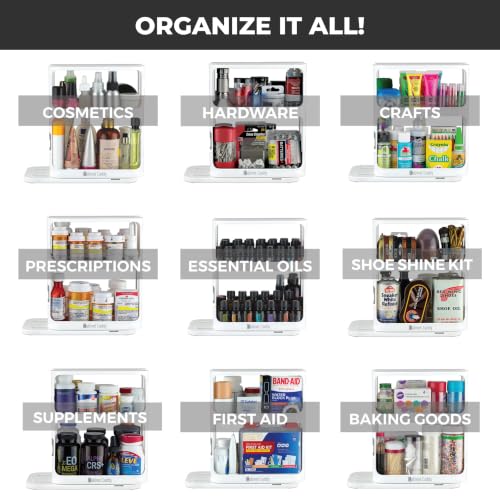 Cabinet Caddy Spice Rack Organizer for Cabinet, Pull & Rotate, 2-Tier