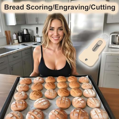 Magnetic Retractable Bread Lame Dough Scoring Tool for Sourdough Baking, Ergonomic Stainless Steel Cutter with 5 Replacement Blades, Safe Storage Solution for Kitchen