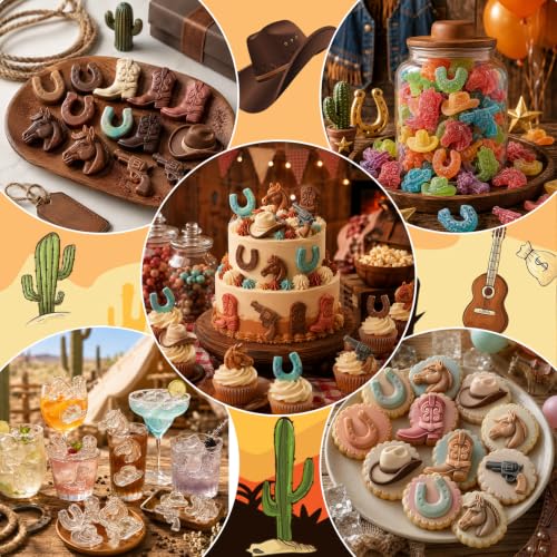 Cowboy Chocolate Molds 15Cavity Western Cowboy Candy Silicone Mold - color: cowboy
