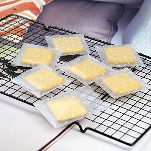 Self Adhesive Cookie Cellophane Treat Bags with Seal 5.5x5.5 Inches, 4 Mils Self Sealing Resealable Individual Plastic Packaging Bags with Thank You Labels for Gift Giving Party Favor Candy 100 Pcs - size: 5.5 x 5.5 Inches