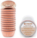 Gifbera Mini Rose Gold Foil Cupcake Liners Metallic Baking Cups, 300-Count - color: Rose Gold