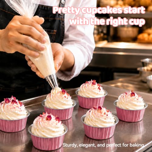 100 Pack Mini Cake Pans with Lids and Spoons Mini Aluminum Foil Baking Cups
