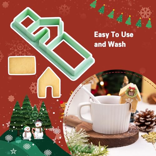 KALAIEN 5 Pcs Gingerbread House Cookie Cutter Set - color: 5 pcs