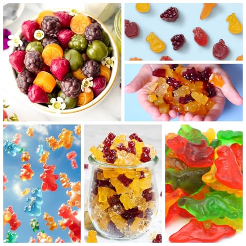 3Pcs Gummy Candy Molds - Silicone Mini Gummy Bear/Dinosaur/Fruit Snack Molds with 2Pcs Dropper,Non-stick and Bpa Free for Candy Chocolate Gummies Baking - color: 3pcs Candy Molds
