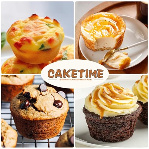 CAKETIME Silicone Mini Muffin Pan, 24 Cups Nonstick Mini Cupcake Pan for Baking Muffin, Cupcake, Egg Bites, Fat Bomb, 1 Pack Confetti - size: 1pc: Mini 24-Cup