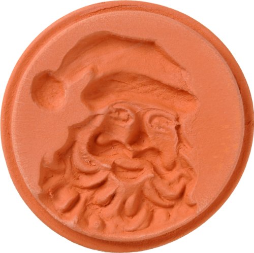 JBK Pottery Terra Cotta Cookie Stamps for Baking, Oven & Dishwasher Safe - Cookie Cutter, Molder, Stamper Press, Ideal for Cookies, Polvoron, Pastry, Shortbread, Butter Maker - Santa Themed Designs - size: Santa