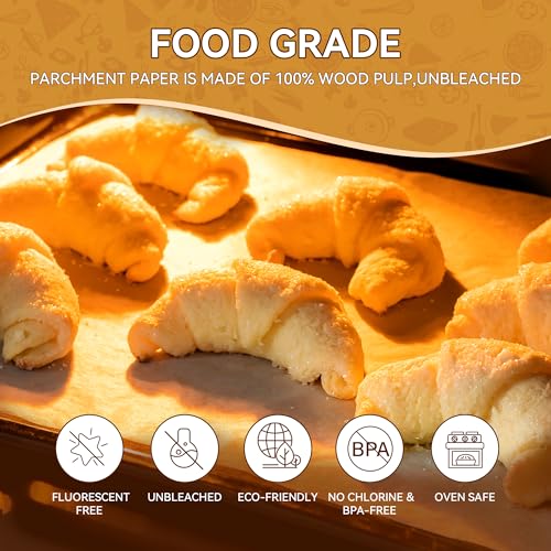 200 Pcs Unbleached Parchment Paper Baking Sheets, 8x12 inch Baking Paper, Precut Non-Stick Parchment Sheets for Baking, Cooking, Grilling, Air Fryer and Steaming, Precut Silicone Baking Paper - size: 8 x12 inch