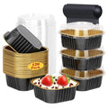 LNYZQUS 5oz Mini Cake Pans with Lids, Individual Brownie Tins 120 Pack - color: Black, size: 120 Pack