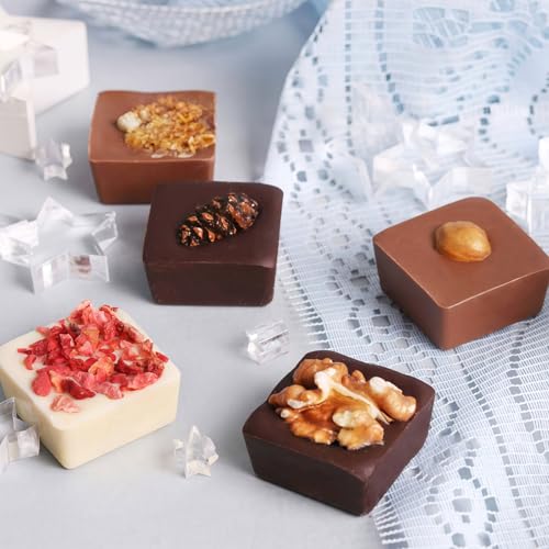 JOERSH Square Silicone Caramel Hard Candy Molds, 2 Pack, 1.2" x 1.2" x 0.7" - color: 2 Pcs: 40 Cups, 1.2x1.2x0.7 Inch