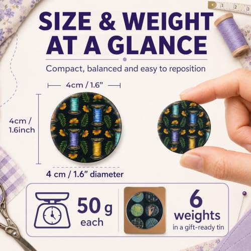 The Quilted Bear Fabric & Paper Pattern Weight Set, Floral - color: TQB - Floral
