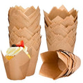 Neyimqr 120 Counts Natural Tulip Cupcake Liners for Baking Cups, Food Grade Parchment Paper Muffin Liners Holders, Standard Tulip Cupcake Liners, Greaseproof Cup Cake Wrappers for Party, Christmas - color: Natural