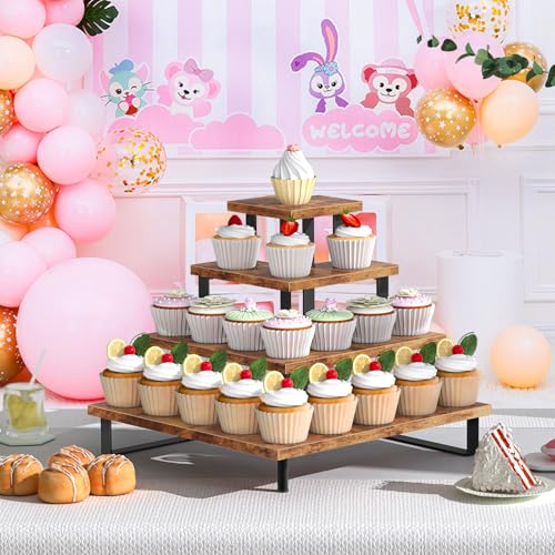 Wooden Cupcake Stand, Tiered Cupcake Display Tower Stand - size: Right Angle Corner