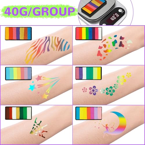 Face Painting Kit, 240g Split Cake Face Paint, Water Activated
