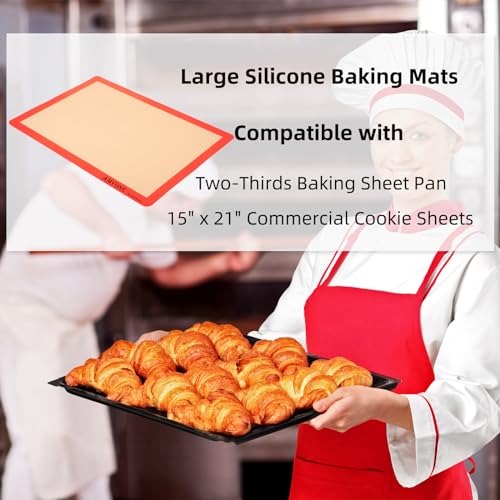 AMYONE Silicone Baking Mat for 2/3 Size Sheet Pan, Platinum, 15x21" Big - size: 19.7"L x 13.6"W