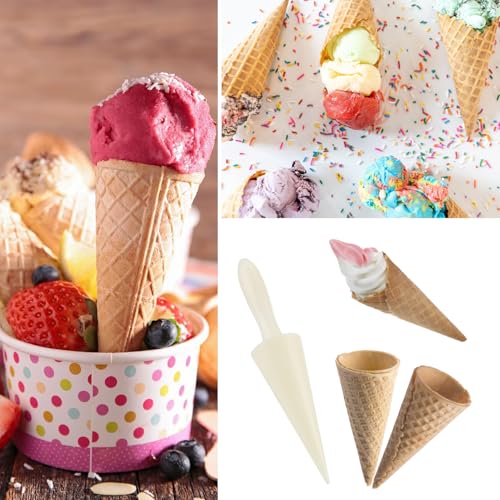 Pizzelle Roller, 4Pcs 9.3in Ice Cream Cone Molds Cone Roller Egg Roll DIY Molds Plastic Cream Horn Molds - color: #1*2pcs
