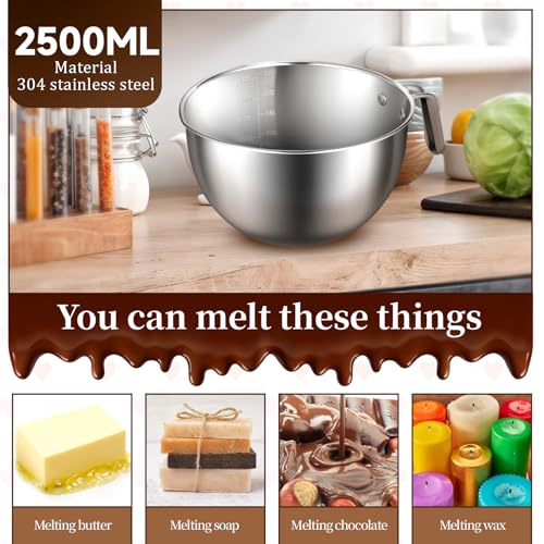 304 Stainless Steel Double Boiler with Spatula and Spoon