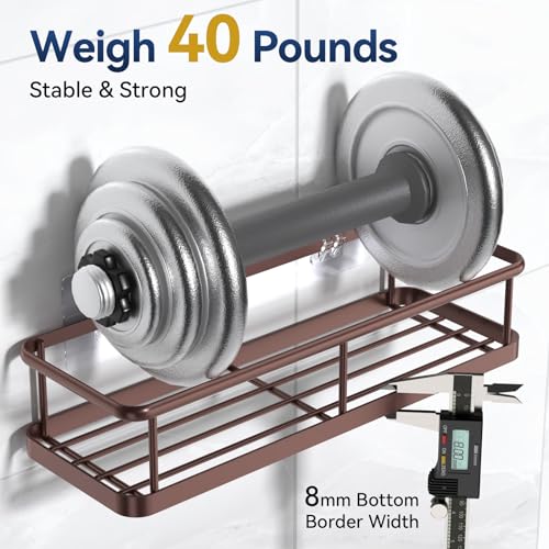 YASONIC Shower Caddy Adhesive, Rustproof Shower Organizer with Soap Holder, Large Capacity Shower Shelves for Inside Shower, No Drilling Bathroom Organizers and Storage for Home Decor（3 Pack Bronze） - color: Bronze