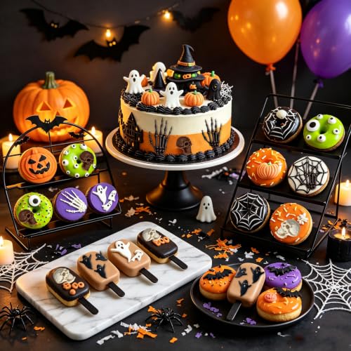 Halloween Fondant Molds, 6Pcs Skull Ghost Skeleton Hand Cake Fondant Mold - color: Halloween Fondant Mold, Pink