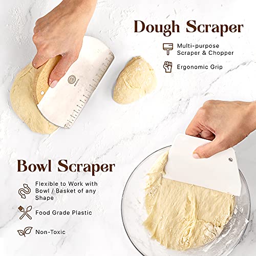 ABIOTO Sourdough Bread Proofing Baskets and Baking Supplies - 14-Piece Kit - size: 14-Piece Kit