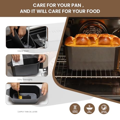 Cast Iron Bread Loaf Pan with Lid,Bread Baking Pan,Cast Iron Dutch Oven for Sourdough,10 x 5 Inch Pre-seasoned Even Heat Distribution Baking Pan for Homemade Bread - size: 10''x5.3''