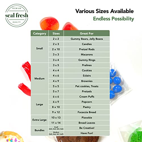 Seal Fresh 9 x 12 Inch Cellophane Bags 200 Pack — Clear Self-Sealing Resealable Large Bags for Gift Packaging, Apparel, Crafts, Party Favors, Document Storage - size: 9" x 12"
