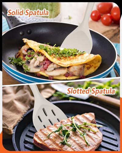 Badiano Silicone Spatula, Non Stick Turner for Cooking, Food Grade, Khaki - color: Khaki