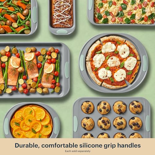Pyrex 3-Piece Metal Cookie & Muffin Sheet Bakeware Set, Sage - color: Sage, size: 3 Piece Value Pack