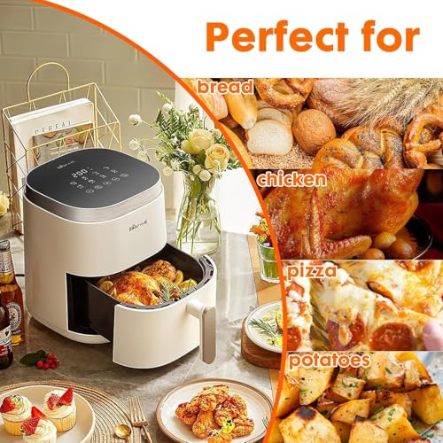 120Pcs Air Fryer Parchment Paper Liners, 8.5in Square Perforated parchment paper for Air Fryer, Premium Bamboo Steamer Liner for Air Fryers Baking Cooking Oven, 8.5 INCH - color: 8.5 Inch