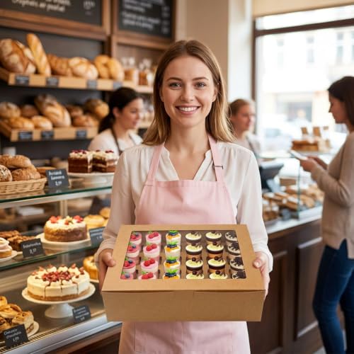 Dessert Shooter Boxes, Cupcake Boxes, 2 Pack Mini Cupcake Container for 24 Count 3oz Dessert Shooters with Window & Inserts, Easy Transport & Presentation Dessert Boxes for Events, Weddings & Home Use