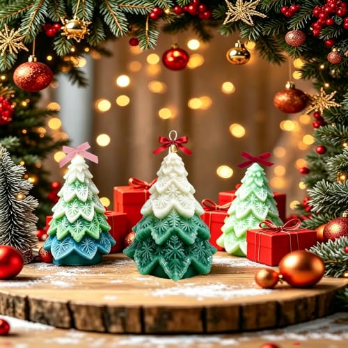 4.2 Inches Christmas Candle Molds, Christmas Tree Silicone Molds - color: 1 Pcs Christmas Tree Silicone Molds