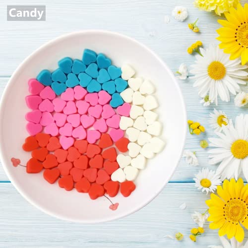 Mini Heart Chocolate Candy Molds Silicone, Silicone Heart Gummy Molds Fondan Molds with Scraper (S) - size: small