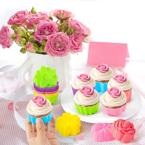 R HORSE 42 Pack Mini Silicone Cupcake Molds - color: Cherry
