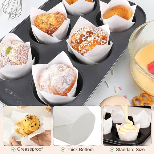 200PCS Tulip Cupcake Liners, Parchment Muffin Liners, White - color: White, size: 200 Count