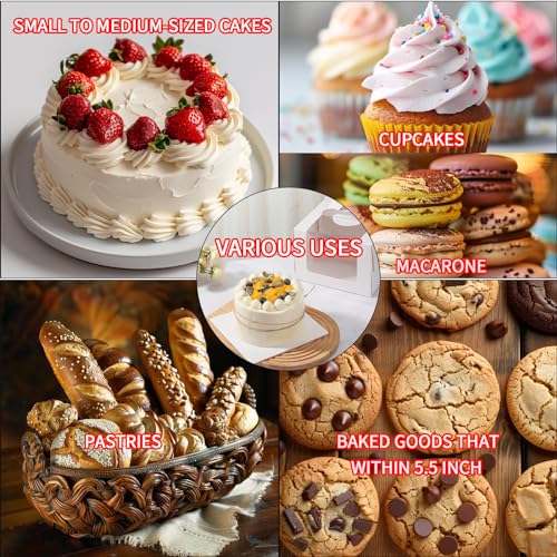 6x6x6 Cake Boxes with Handle & Boards, 24 Pack White for Cupcakes