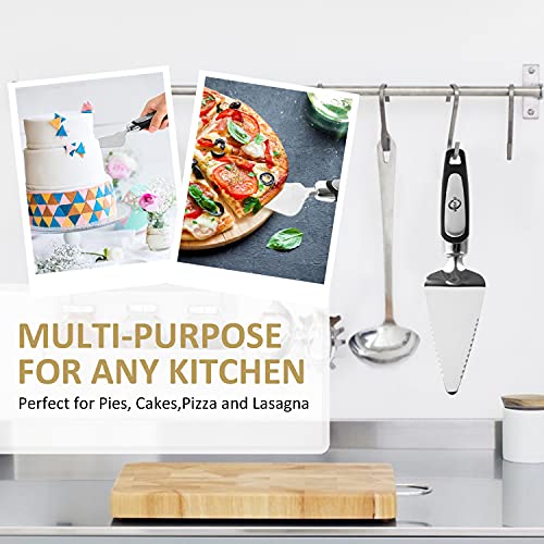 Flatware Pie Server Stainless Steel Cake Pizza Cutter Tart Dessert Slicer (Black)