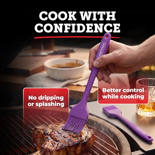 Lightyear Silicone Basting Brush for Cooking – Pastry Brush Set - color: Purple