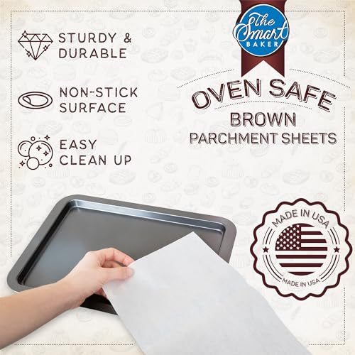Pre-Cut Perfect Parchment Paper 9 x 13 inches, Small. Greaseproof Nonstick 24 pieces Pre-Cut Baking Sheets - size: Small