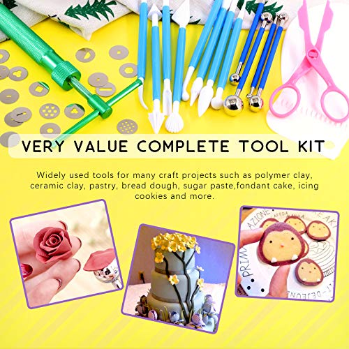 Swpeet 36Pcs Green Clay Extruder Gun Fondant Sugar Paste Extruder Clay Cake Sculpture Gun, Ball Stylus Dotting Tool with Plastic Scraper, Cake Decorating Supplies Modeling Tool - color: Green