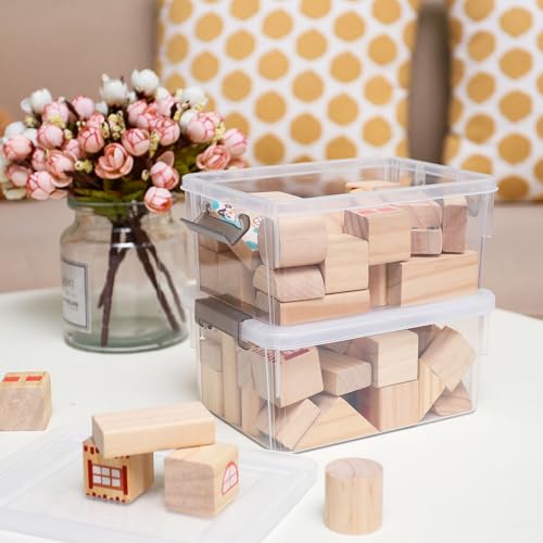 8Packs 3.2Qt Small Clear Storage Bins with Lids, Plastic (Pack of 2) - size: 3.2 QT (Pack of 2), style: (8 Pack)