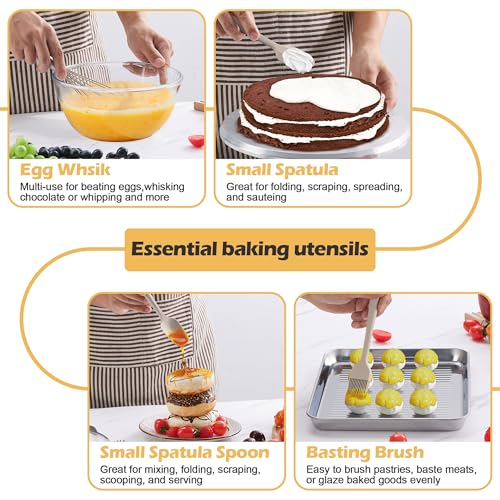 Homikit 15-Piece Kitchen Cooking Utensil Set, Silicone Utensils with Holder - color: Khaki