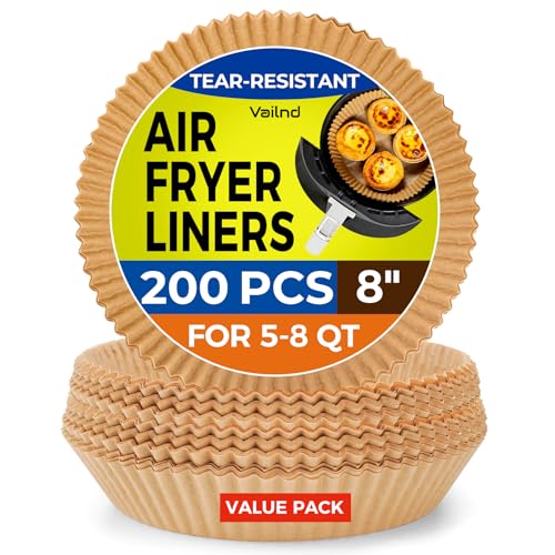 Vailnd 200 Pcs 8" Round Airfryer Paper Liners Disposable for Ninja - size: 8" Round