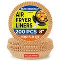 Vailnd 200 Pcs 8" Round Airfryer Paper Liners Disposable for Ninja - size: 8" Round