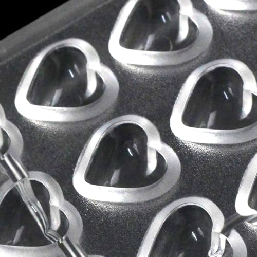 TUKE Polycarbonate Chocolate Mold 55 Cavity Love Heart Shape Pralines & Truffles Mold, Transparent Plastic Candy Making Mold for Baking, Desserts, Ice Cubes - Dishwasher Safe (C_ Heart) - size: C_ Heart