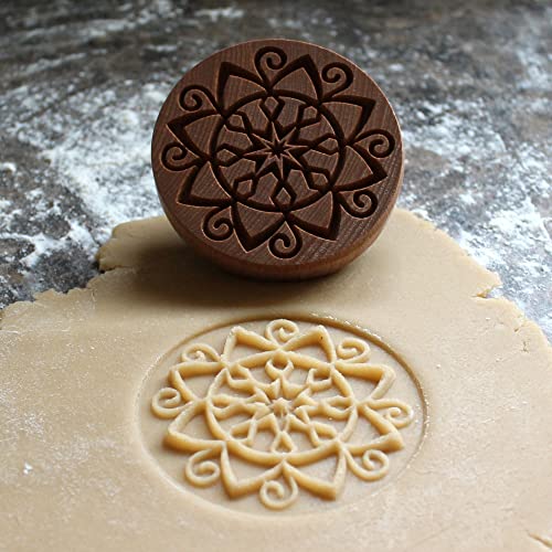Large Wood Cookie Stamp, 3.1 inch (Holiday Star CS8-006) - color: Holiday Star CS8-006