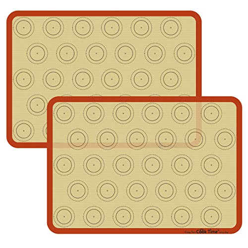 Macaron Silicone Baking Mat - 2 Non Stick Silicon Macaroon Baking Sheet - color: Red