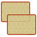 Macaron Silicone Baking Mat - 2 Non Stick Silicon Macaroon Baking Sheet - color: Red